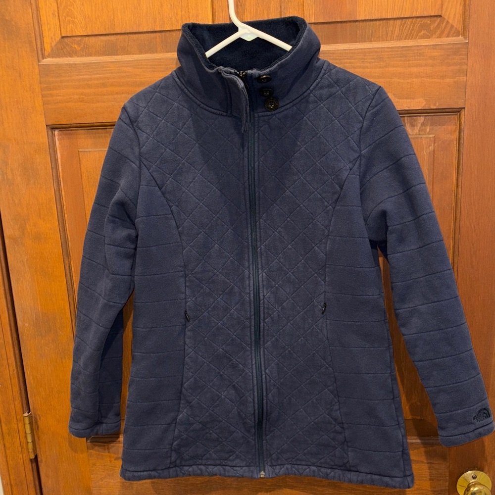 Women’s Navy blue Quilted Full-Zip Jacket large